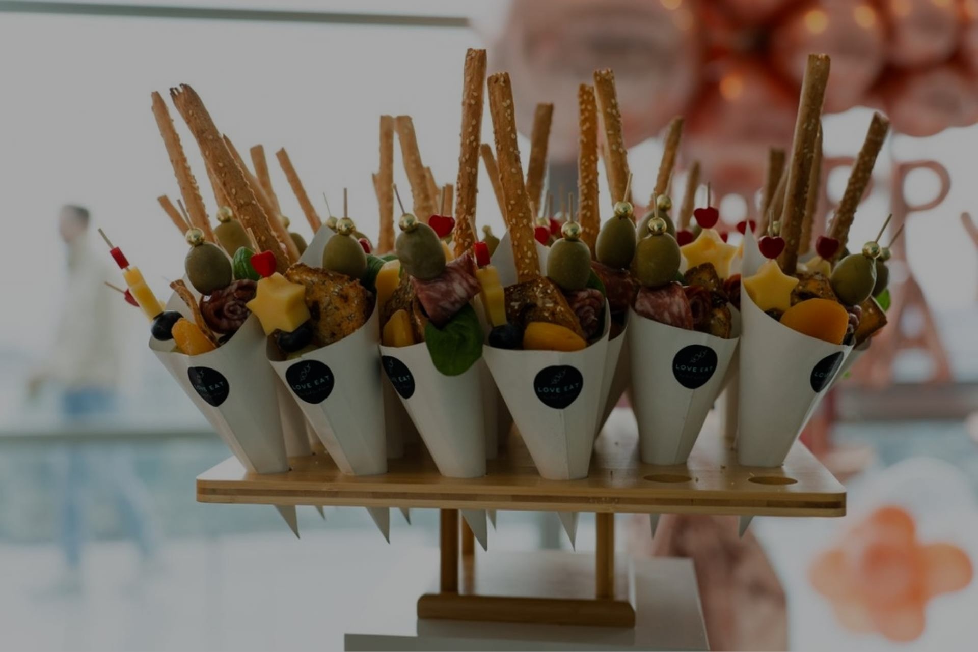 Festive party backdrop for catering in Toronto
