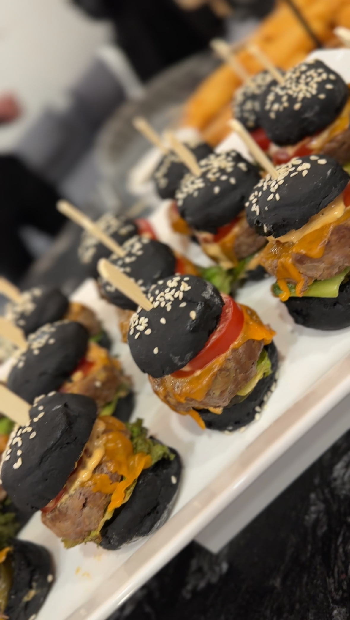 Chef plating canapés at a Toronto event