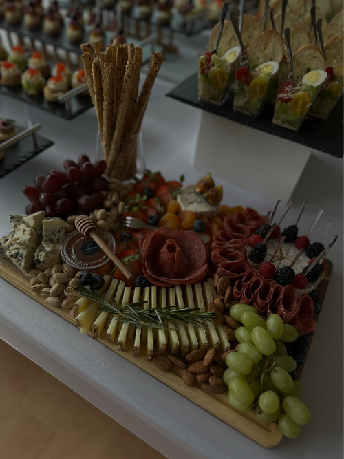 Grazing table with charcuterie and fruit