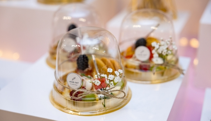 Engagement party catering with canapés and champagne