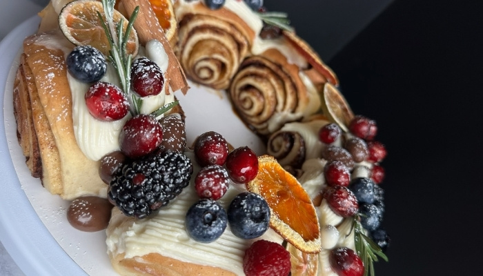 Holiday party catering with festive menu items