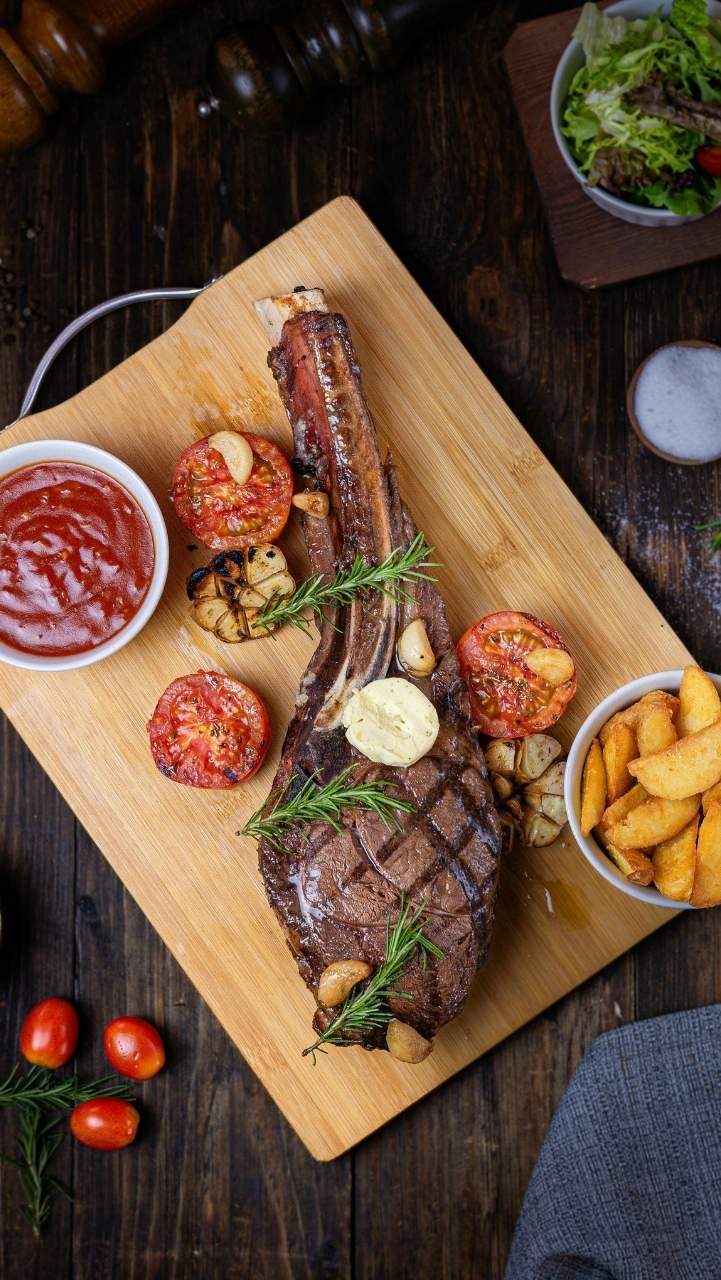 BBQ buffet spread with sides and sauces