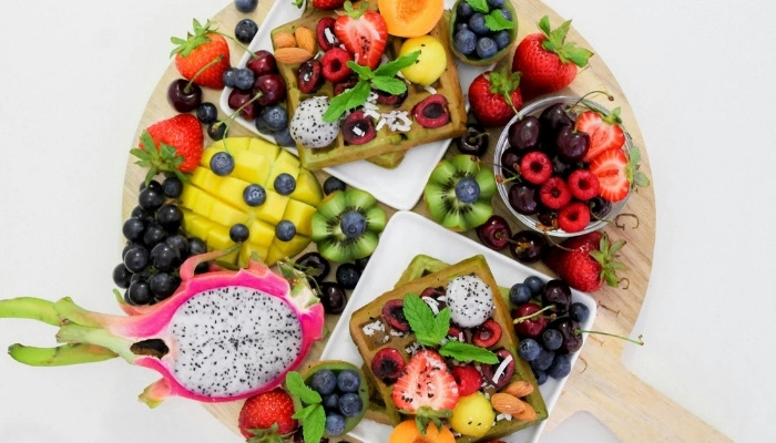 Assorted vegan desserts on a platter