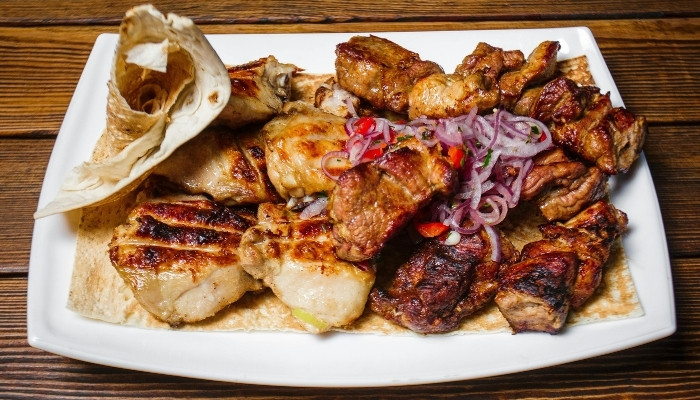 BBQ buffet with brisket, ribs and classic sides