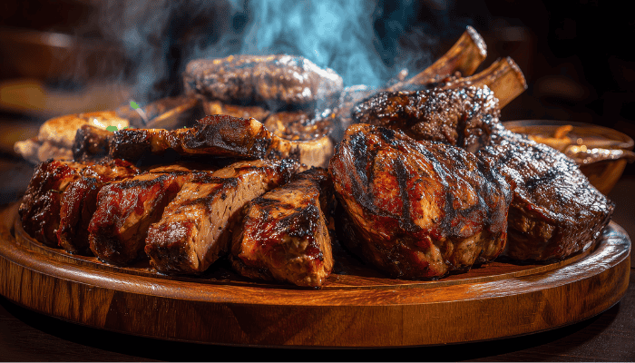 BBQ catering with grilled meats and sides
