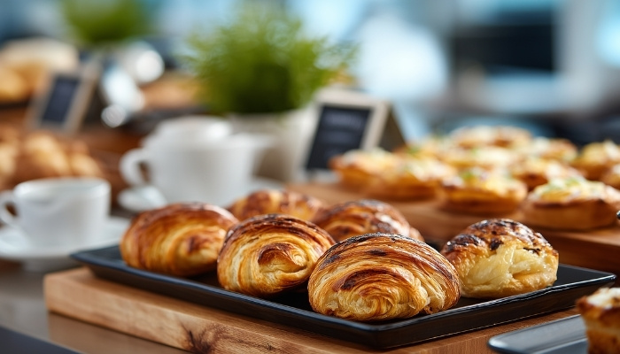 Breakfast catering with pastries and coffee service