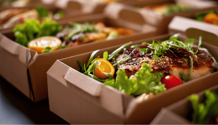 Corporate lunch catering in a boardroom