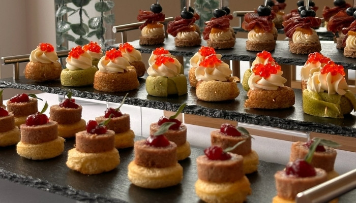 Cocktail party with passed canapés and drinks